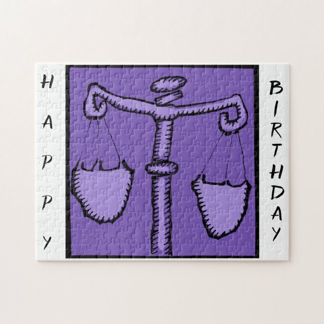 Astrology Zodiac Libra Signal Birthday Puzzle Pussel (Horisontell)