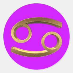 Astrology Zodiac Sign Cancer Guld Symbol Eleg Runt Klistermärke