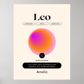 Astrology Zodiac Sign Leo Season Poster