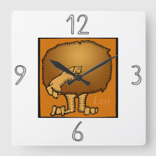 Astrology Zodiac Sign Leo Wall Clock Fyrkantig Klocka