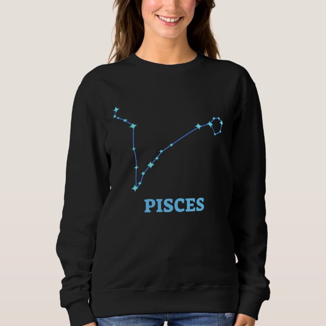 Astrology Zodiac Sign Pisces Horoscope Constellati T Shirt (Framsida)