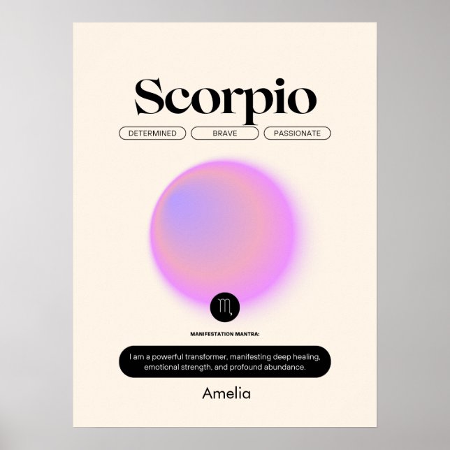 Astrology Zodiac Sign Scorpio Poster (Framsidan)