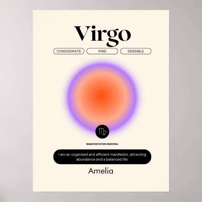 Astrology Zodiac Sign Våg Birthday Season Poster (Framsidan)