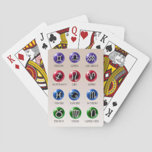 Astrology Zodiac Tecken på Crystal bollar Casinokort