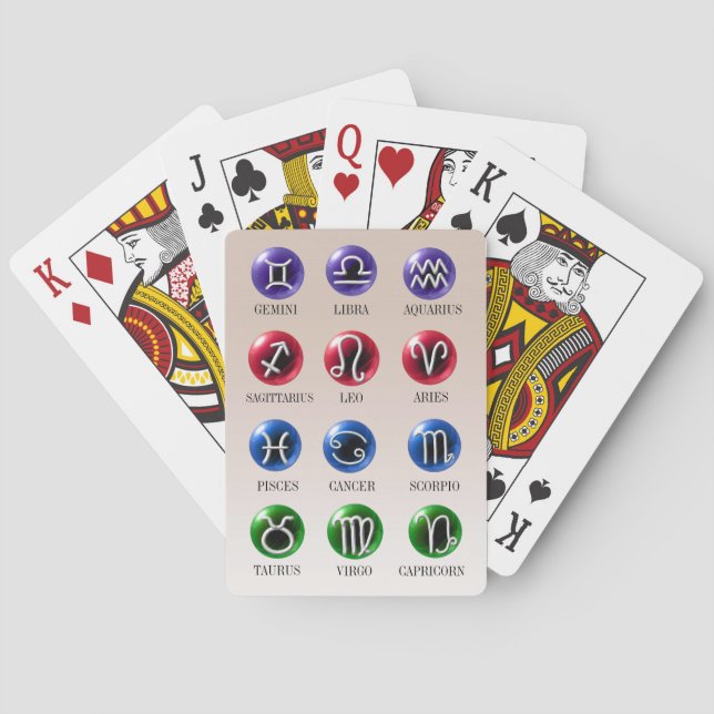 Astrology Zodiac Tecken på Crystal bollar Casinokort (Baksidan)