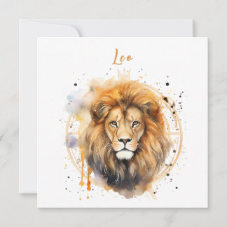 Astrology zodiac-tecken på Leo i vattenfärg Inbjudningar