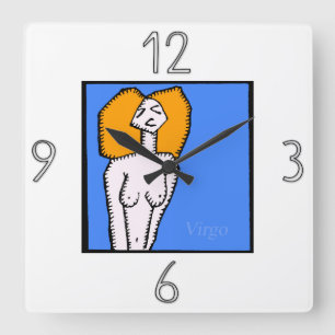 Astrology Zodiac-tecken Våg-väggklocka Fyrkantig Klocka