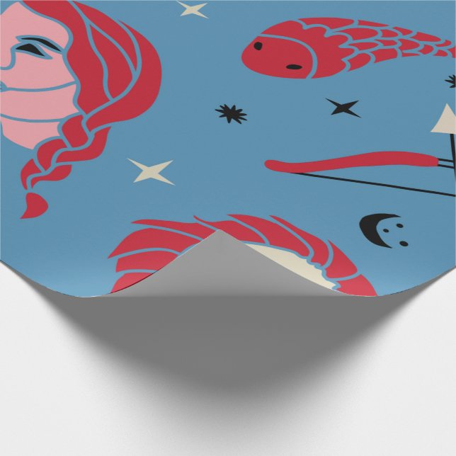 Astrology Zodiac Wrapping Papper Presentpapper (Hörn)