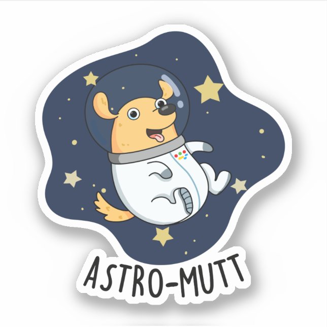 Astromutt Rolig hund Astronaut Pun Klistermärken (Framsida)