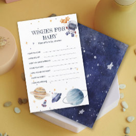 Astronaunt Rocketship Baby Shower Baby Bingo Game