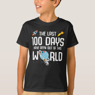 Astronaut 100 dagar med skollishöftraketer t shirt