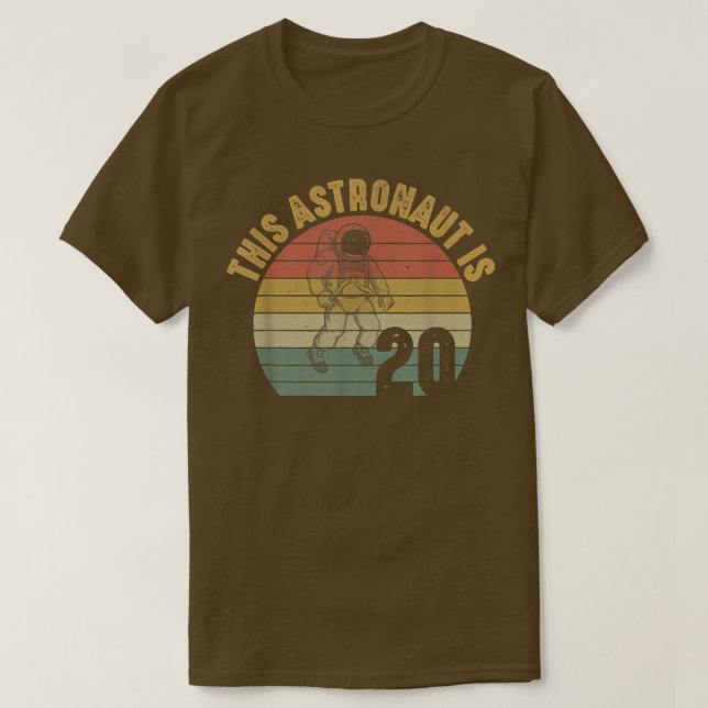 Astronaut 20th Birthday 20 Year Old Galay Space Pl T Shirt (Design framsida)