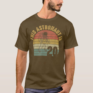Astronaut 20th Birthday 20 Year Old Galay Space Pl T Shirt