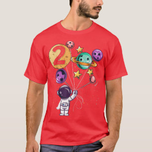 Astronaut 2:a födelsedagstidningen Boys Girls Spac T Shirt