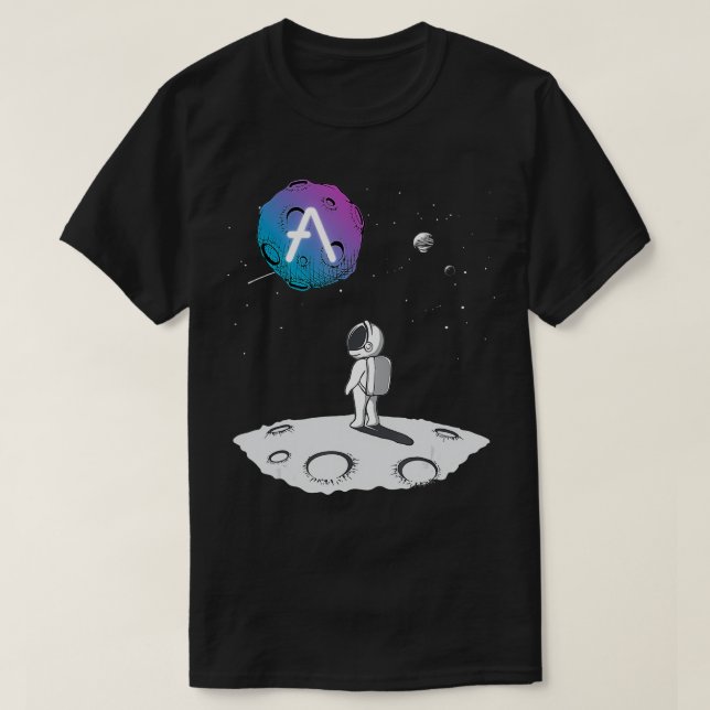 Astronaut Aave Cryptocurrency Måne i Storbritannie T Shirt (Design framsida)