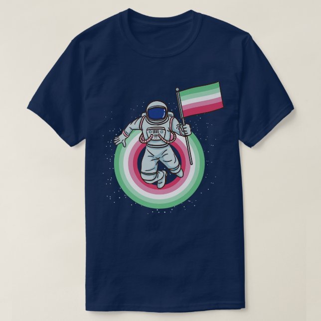 Astronaut Abroseual Pride Flagga T Shirt (Design framsida)