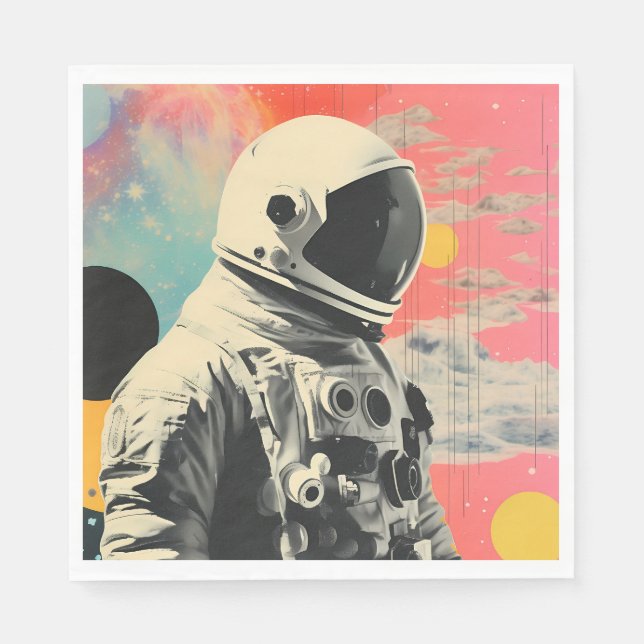 Astronaut Abstrakt Space Pappra Party Napkins Pappersservett (Framsidan)