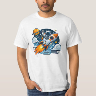 astronaut åker raketen t shirt