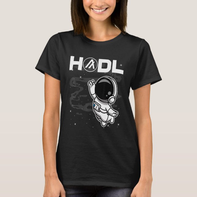 Astronaut Algorand Algo Coin Hodl till Måne Cryp T Shirt (Framsida)