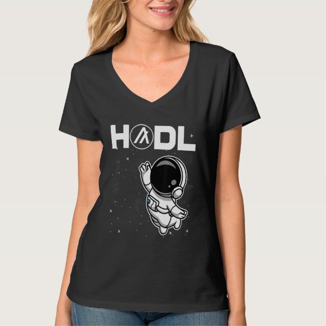 Astronaut Algorand Algo Coin Hodl till Måne Cryp T Shirt (Framsida)
