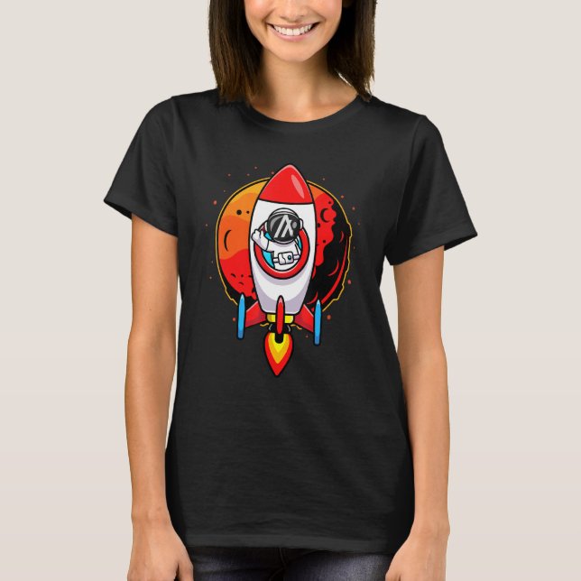 Astronaut Algorand Algo mynning till krypto Måne t T Shirt (Framsida)