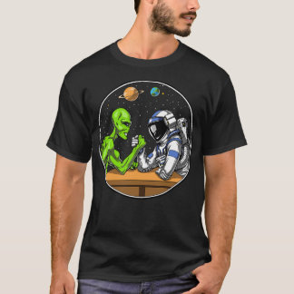 Astronaut Alien Arm Wrestling T Shirt