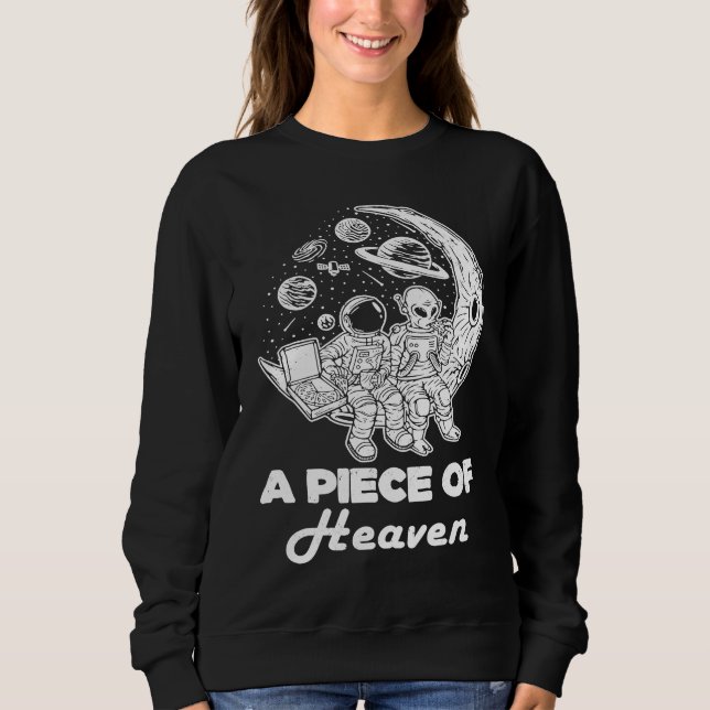 Astronaut Alien Eating Pizza On Moon Pizza Lover G T Shirt (Framsida)