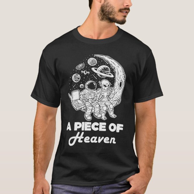 Astronaut Alien Eating Pizza On Moon Pizza Lover G T Shirt (Framsida)