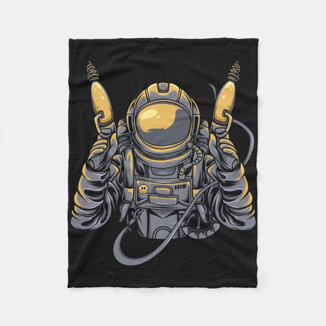 Astronaut Alien Jägare Fleecefilt (Framsidan)