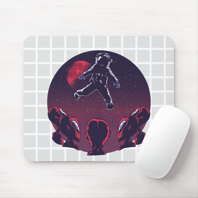 Astronaut & Aliens Grid Musmatta (Med mus)