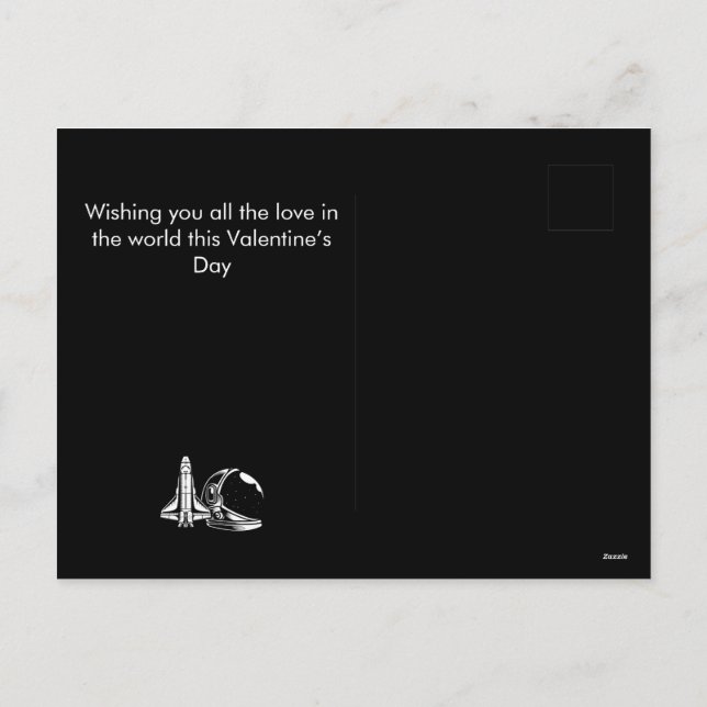 astronaut, Alla hjärtans dag personifierar namn Helg Vykort (Baksida)