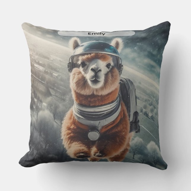 Astronaut Alpaca in Space Surreal Animal  Kudde (Framsida)