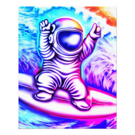 ASTRONAUT AND HIS COSMIC SURFING ADVENTURE FOTOTRYCK