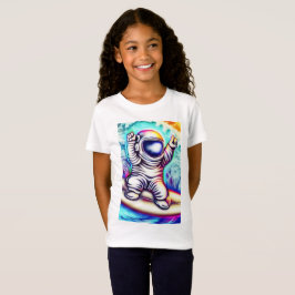 ASTRONAUT AND HIS COSMIC SURFING ADVENTURE T SHIRT