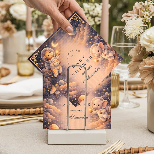 Astronaut Animals Space Baby Shower Pappersservett (Skapare uppladdad)