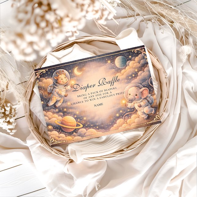 Astronaut Animals Space Diapper Raffle Tilläggskort (Skapare uppladdad)