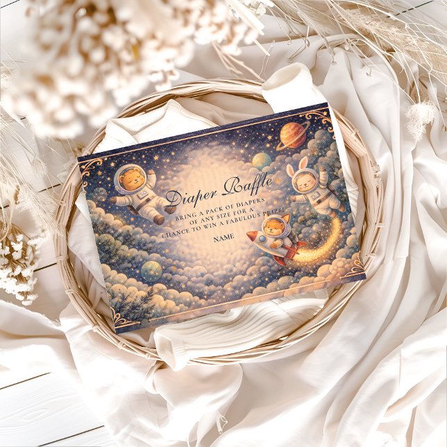 Astronaut Animals Space Diapper Raffle Tilläggskort (Skapare uppladdad)