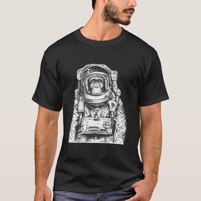 Astronaut, apa chimpanze Cosmonaut- astronomi T Shirt (Framsida)