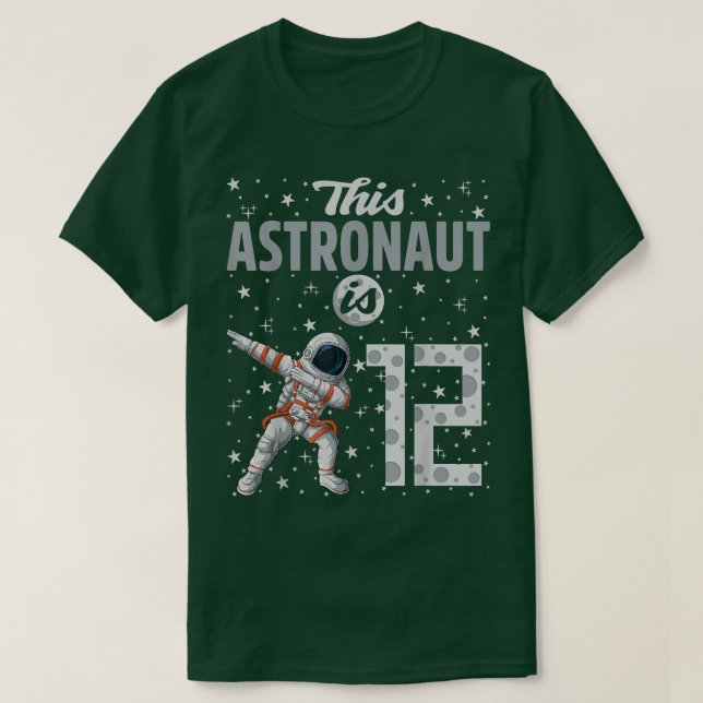 Astronaut är 12 Dabbing Astronaut 12:e Birthd T Shirt (Design framsida)