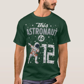 Astronaut är 12 Dabbing Astronaut 12:e Birthd T Shirt