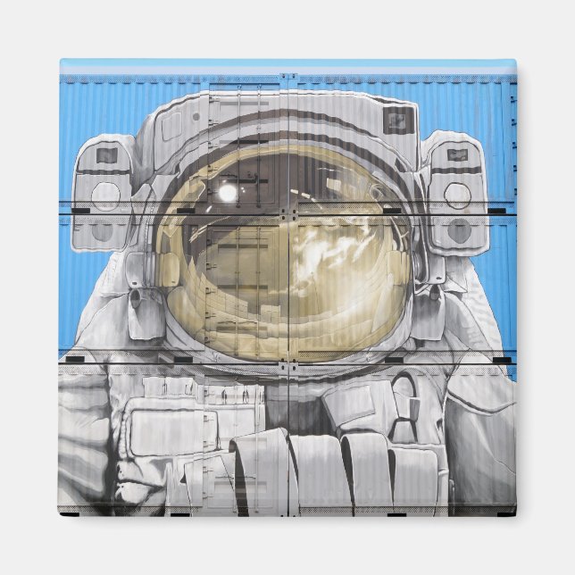 Astronaut Art Urban Art Astronaut Wall Mural Magnet (Framsidan)