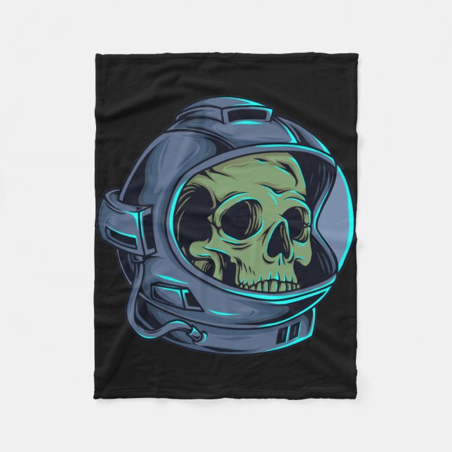 Astronaut Astro Dödskalle Fleecefilt (Framsidan)