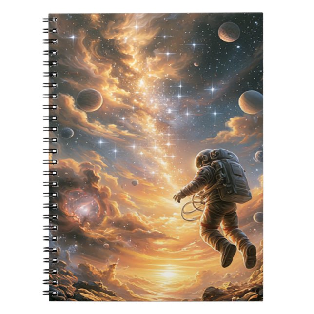 Astronaut Astronomi Rymdresor Planeter   Anteckningsbok (Framsidan)