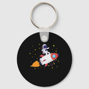 Astronaut auf Rakete Nyckelring