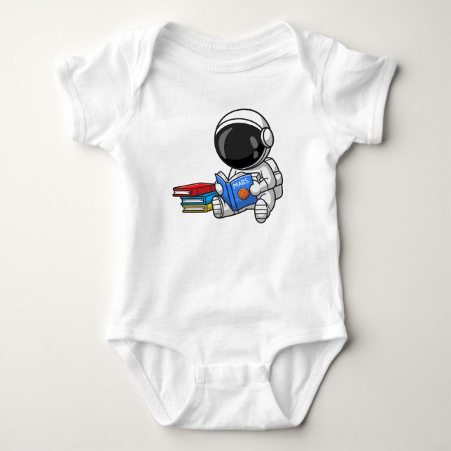 Astronaut baby läser! t shirt (Framsida)