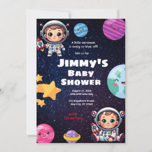 Astronaut Baby Shower Inbjudningar