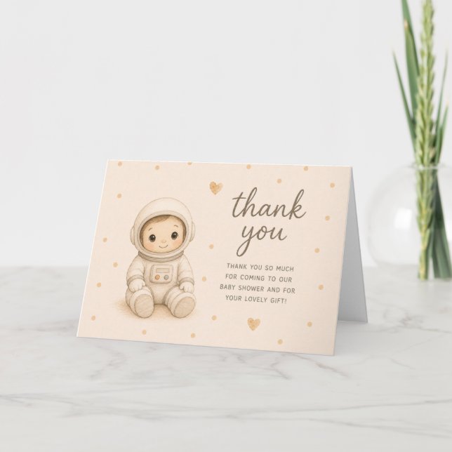 Astronaut Baby Shower Tackkort Tack Kort (Framsida)