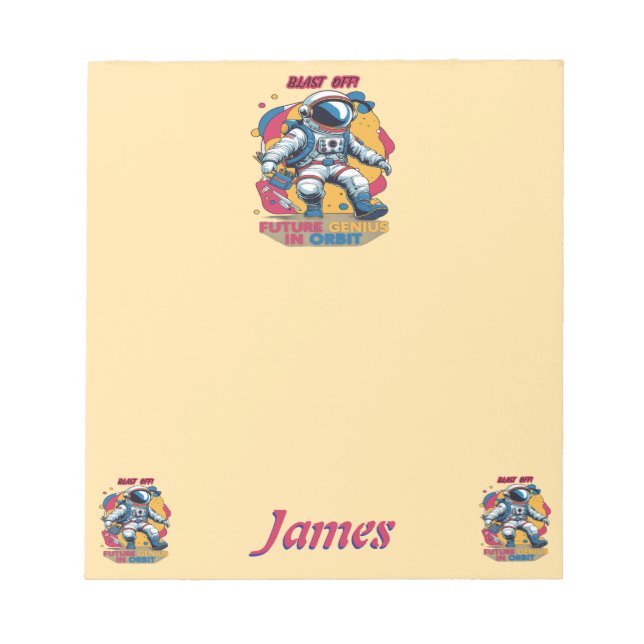 Astronaut Back-to-School "Future Genius in Orbit"  Anteckningsblock (Framsida)