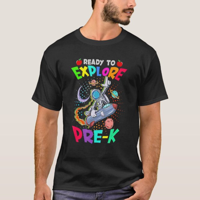 Astronaut Back to school Redo att utforska förK T Shirt (Framsida)
