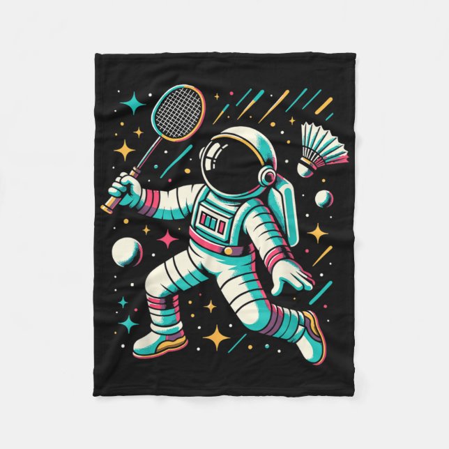Astronaut Badmintonspelare Shuttle Sport  Fleecefilt (Framsidan)